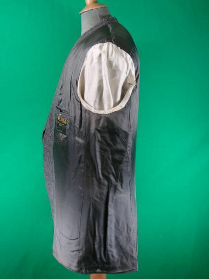 SUPERB JOHN G. HARDY BESPOKE TAILORED PURE WOOL GREY CHECKED JACKET 44 INCH
