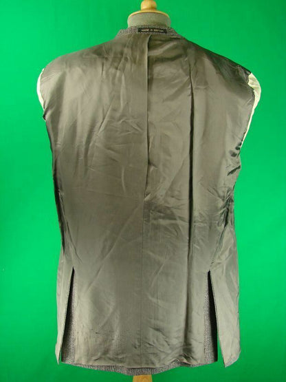 SUPERB JOHN G. HARDY BESPOKE TAILORED PURE WOOL GREY CHECKED JACKET 44 INCH