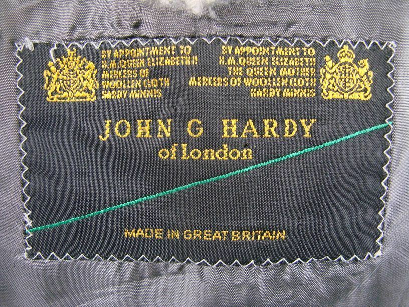SUPERB JOHN G. HARDY BESPOKE TAILORED PURE WOOL GREY CHECKED JACKET 44 INCH