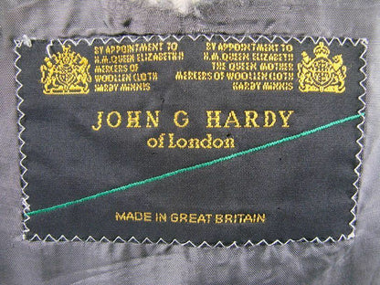 SUPERB JOHN G. HARDY BESPOKE TAILORED PURE WOOL GREY CHECKED JACKET 44 INCH