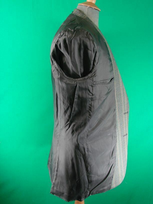 CLASSIC CROMBIE FINE TWIST WORSTED PURE WOOL GREEN STRIPED TWEED JACKET 39 INCH