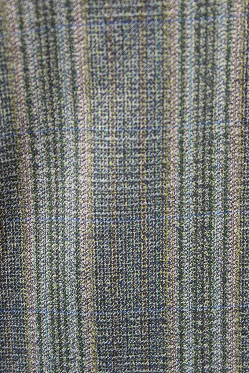 CLASSIC CROMBIE FINE TWIST WORSTED PURE WOOL GREEN STRIPED TWEED JACKET 39 INCH