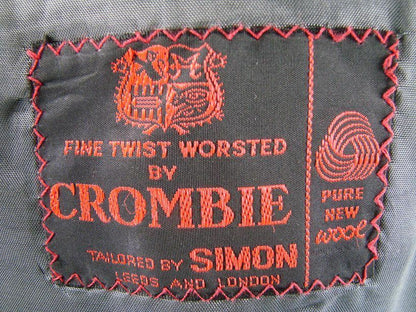 CLASSIC CROMBIE FINE TWIST WORSTED PURE WOOL GREEN STRIPED TWEED JACKET 39 INCH