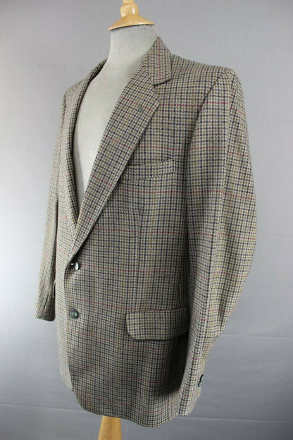 CLASSIC MAGEE PURE WOOL CHECKED GREEN DUNEAGLE TWIST JACKET 42 INCH