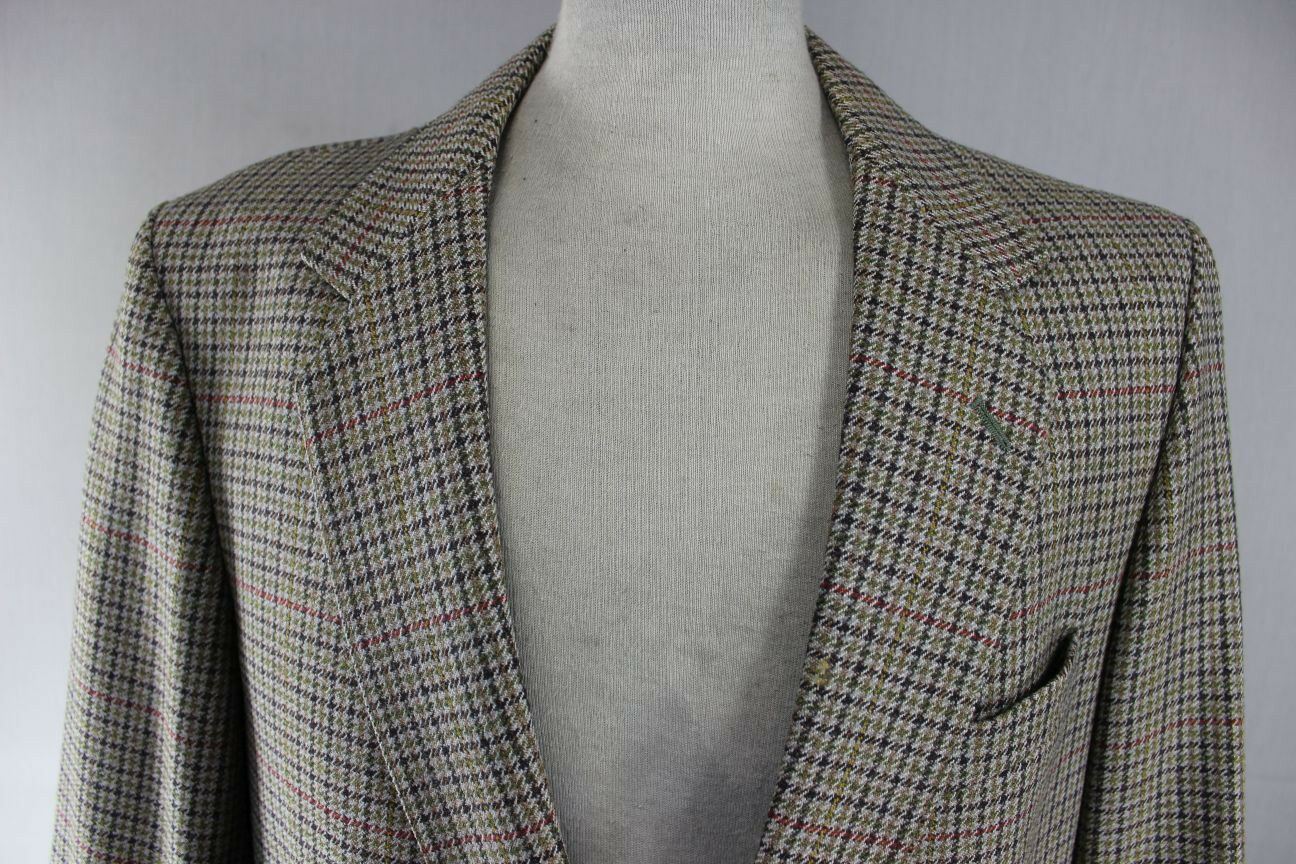 CLASSIC MAGEE PURE WOOL CHECKED GREEN DUNEAGLE TWIST JACKET 42 INCH