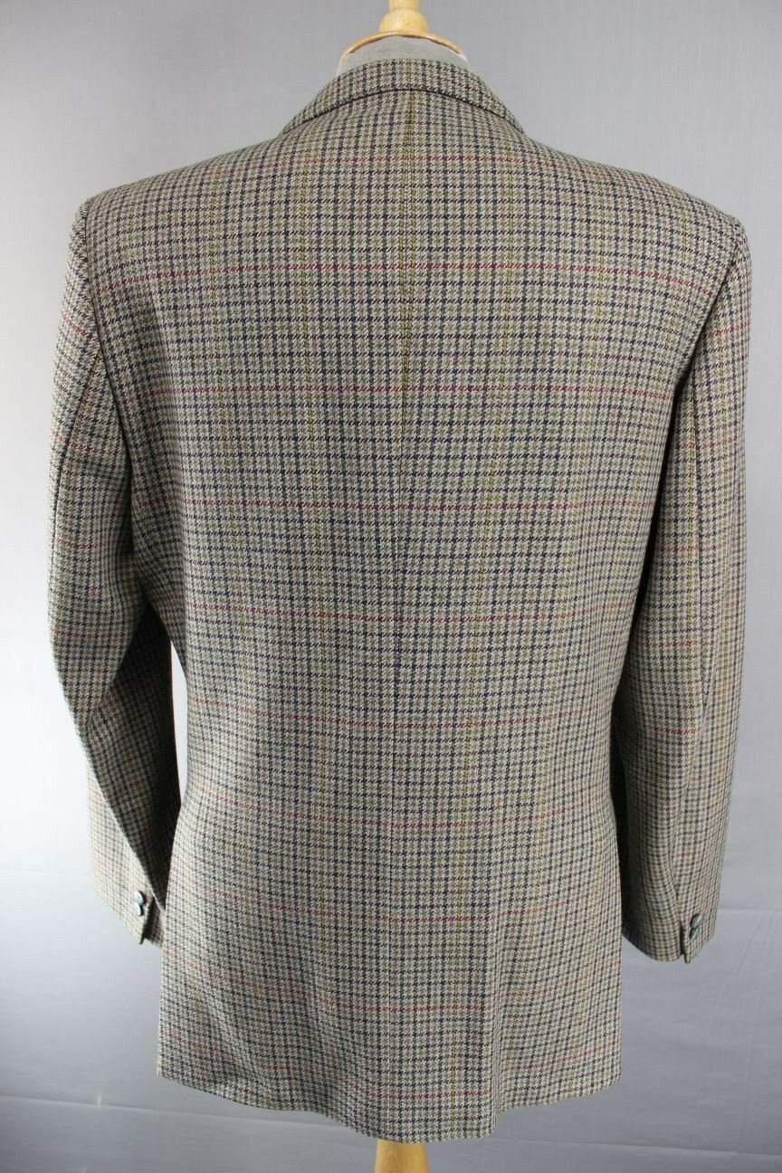 CLASSIC MAGEE PURE WOOL CHECKED GREEN DUNEAGLE TWIST JACKET 42 INCH