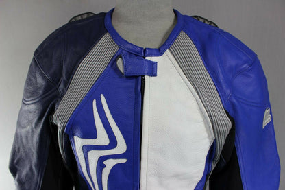 HEIN GERICKE PRO SPORTS LEATHER BIKER JACKET WITH REMOVABLE CE PROTECTORS: 36 IN
