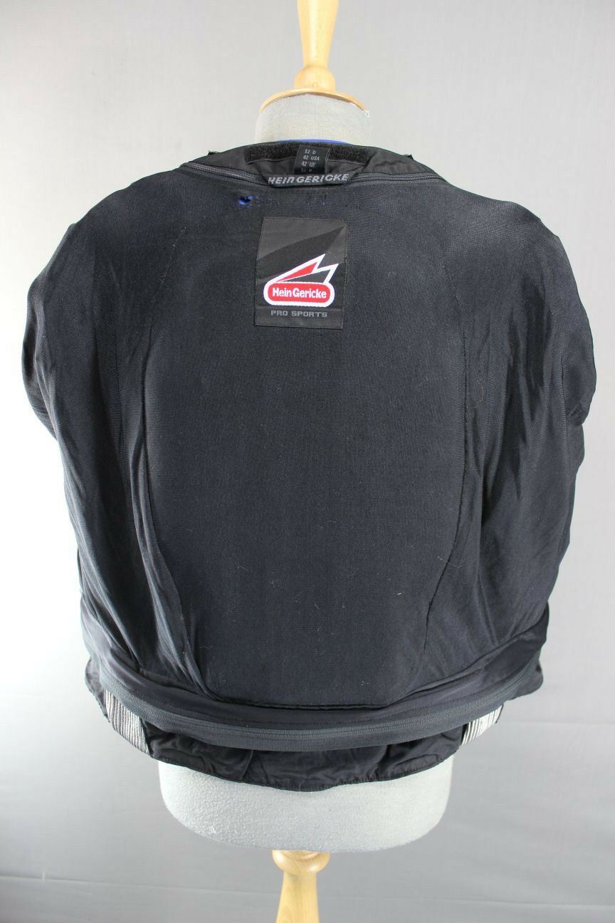 HEIN GERICKE PRO SPORTS LEATHER BIKER JACKET WITH REMOVABLE CE PROTECTORS: 36 IN