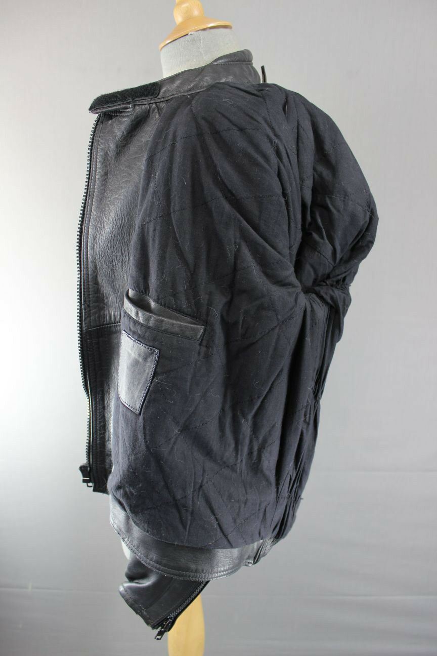 BRITISH MADE BIKER'S PARADISE BLACK COWHIDE LEATHER CE BIKER JACKET SIZE 16