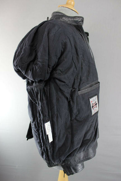BRITISH MADE BIKER'S PARADISE BLACK COWHIDE LEATHER CE BIKER JACKET SIZE 16