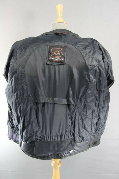 SWIFT INNOVATION LEATHER BIKER JACKET + SHOULDER & ELBOW PROTECTORS 38 IN/SMALL