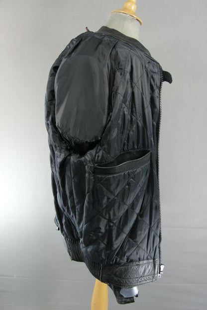 SWIFT INNOVATION LEATHER BIKER JACKET + SHOULDER & ELBOW PROTECTORS 38 IN/SMALL