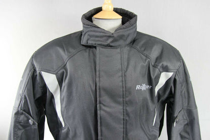 ROXTER BLACK WATERPROOF TEXTILE BIKER JACKET + CE ARMOUR/THERMAL LINING: XL-5XL