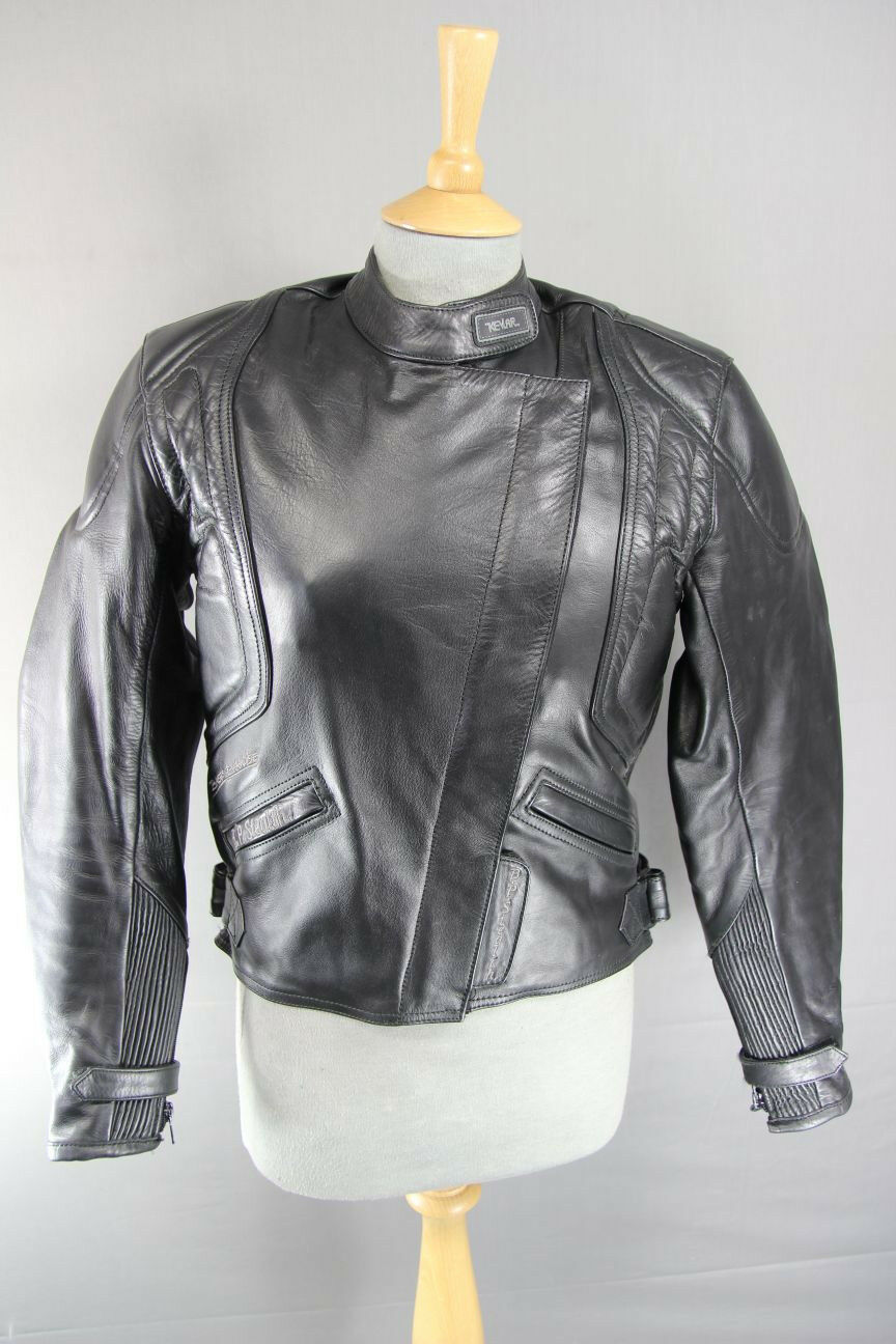 BIKERS PARADISE COWHIDE LEATHER CE STEALTH BIKER JACKET + THERMAL LINING SIZE 12
