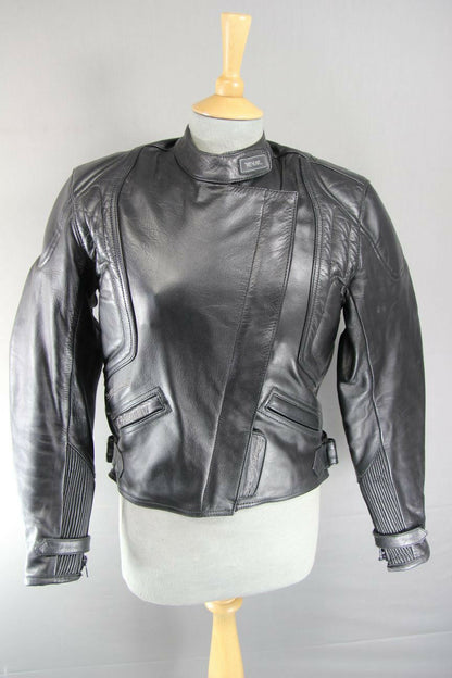 BIKERS PARADISE COWHIDE LEATHER CE STEALTH BIKER JACKET + THERMAL LINING SIZE 12