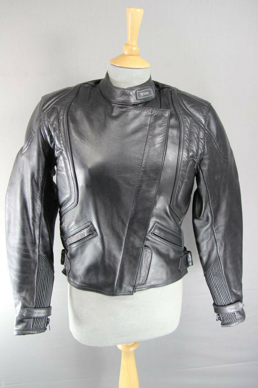 BIKERS PARADISE COWHIDE LEATHER CE STEALTH BIKER JACKET + THERMAL LINING SIZE 12