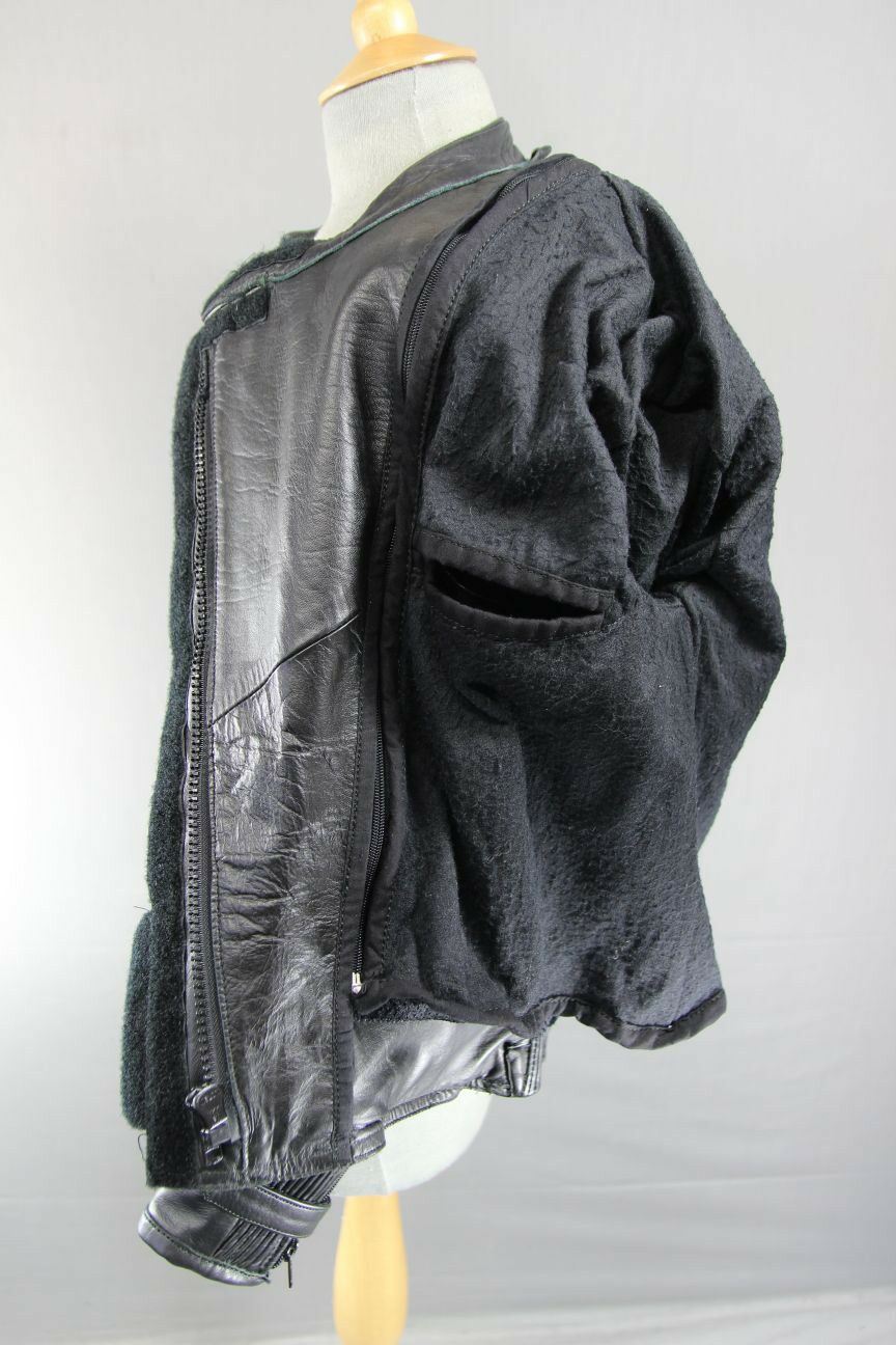 BIKERS PARADISE COWHIDE LEATHER CE STEALTH BIKER JACKET + THERMAL LINING SIZE 12