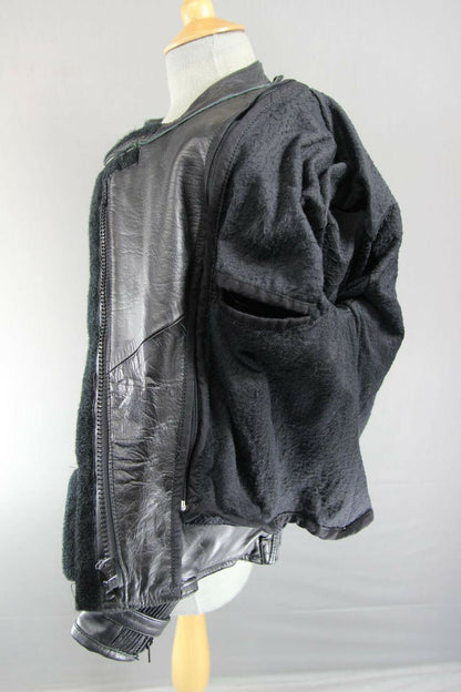 BIKERS PARADISE COWHIDE LEATHER CE STEALTH BIKER JACKET + THERMAL LINING SIZE 12