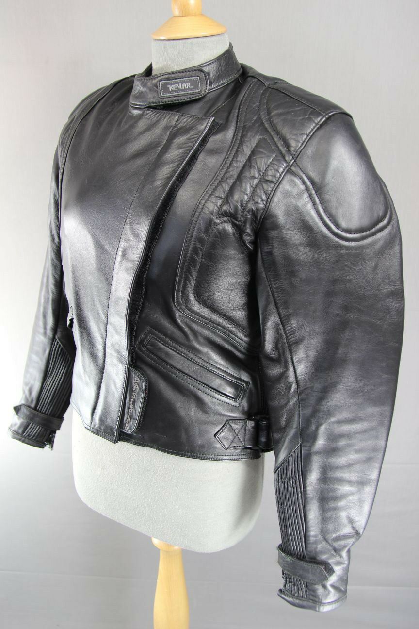 BIKERS PARADISE COWHIDE LEATHER CE STEALTH BIKER JACKET + THERMAL LINING SIZE 12