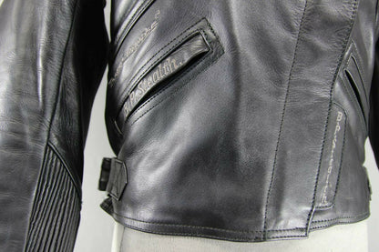BIKERS PARADISE COWHIDE LEATHER CE STEALTH BIKER JACKET + THERMAL LINING SIZE 12