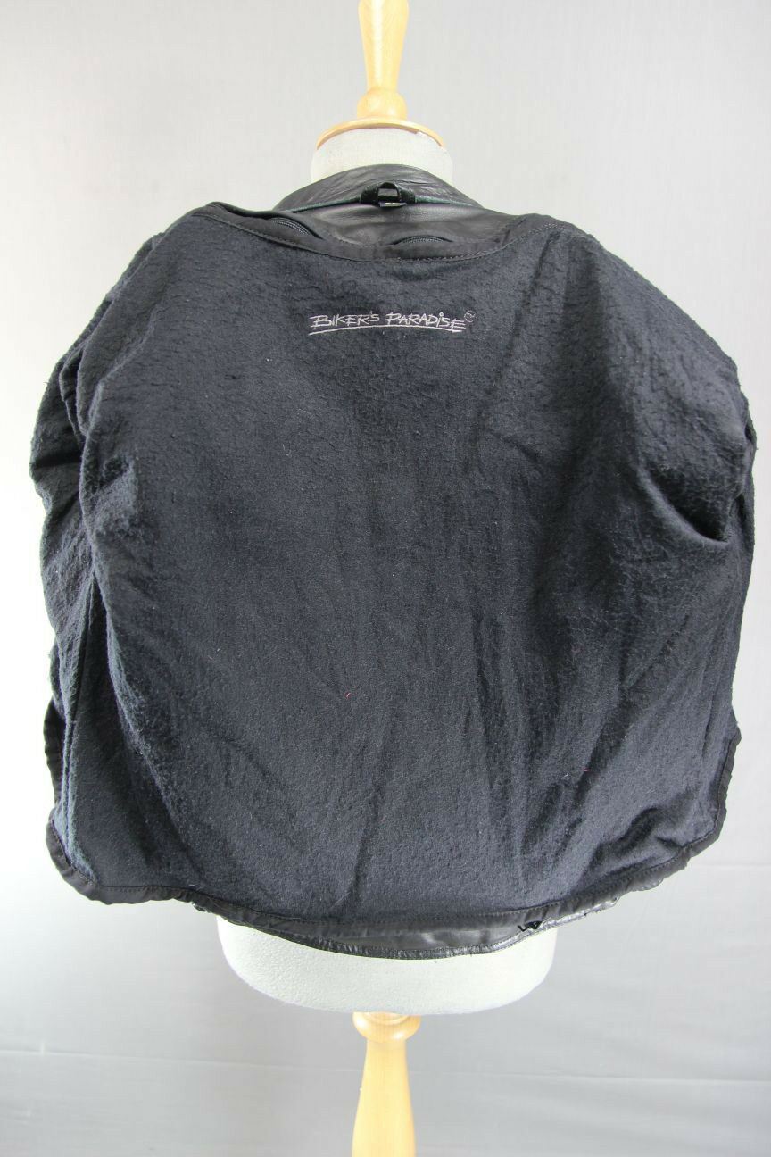 BIKERS PARADISE COWHIDE LEATHER CE STEALTH BIKER JACKET + THERMAL LINING SIZE 12