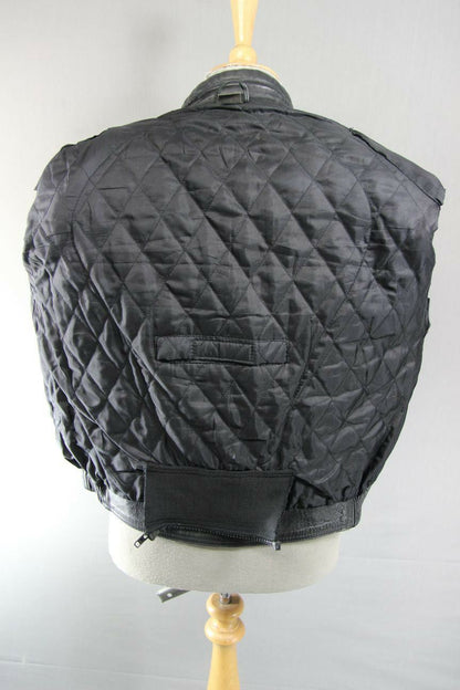 CLASSIC PRO LINE BLACK LEATHER BIKER JACKET 40 INCH