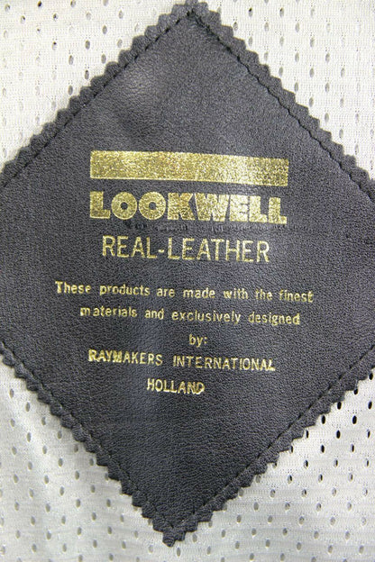 AMAZING LOOKWELL LASER BLACK & SILVER LEATHER BIKER JACKET SIZE 16