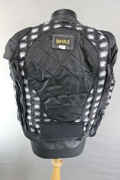 CLASSIC BUFFALO BLACK LEATHER BIKER JACKET 36 INCH