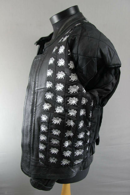 CLASSIC BUFFALO BLACK LEATHER BIKER JACKET 36 INCH