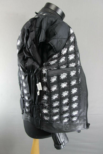CLASSIC BUFFALO BLACK LEATHER BIKER JACKET 36 INCH