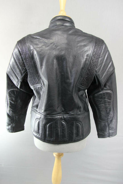 CLASSIC MDK BLACK LEATHER BIKER JACKET 36 INCH