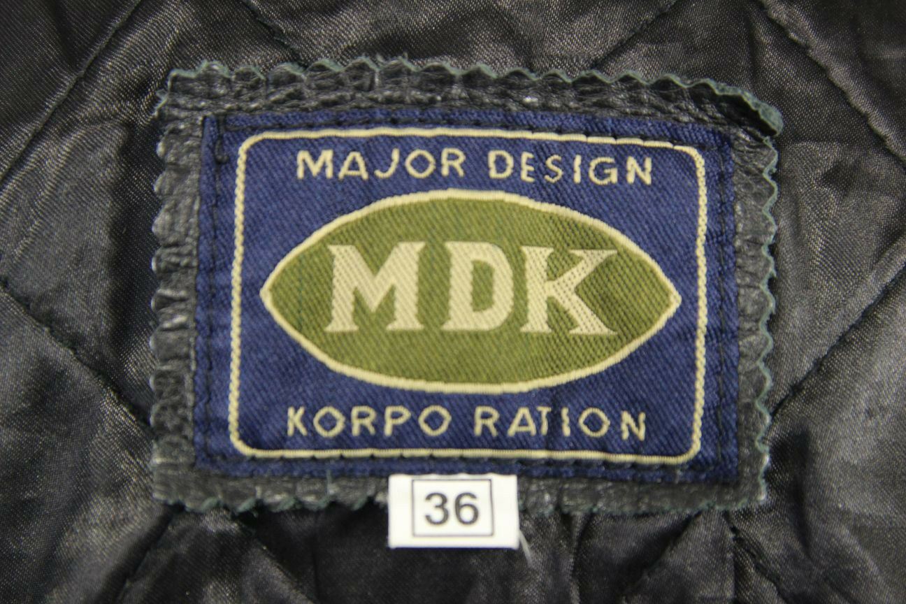 CLASSIC MDK BLACK LEATHER BIKER JACKET 36 INCH