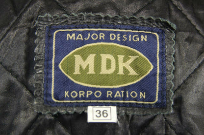 CLASSIC MDK BLACK LEATHER BIKER JACKET 36 INCH