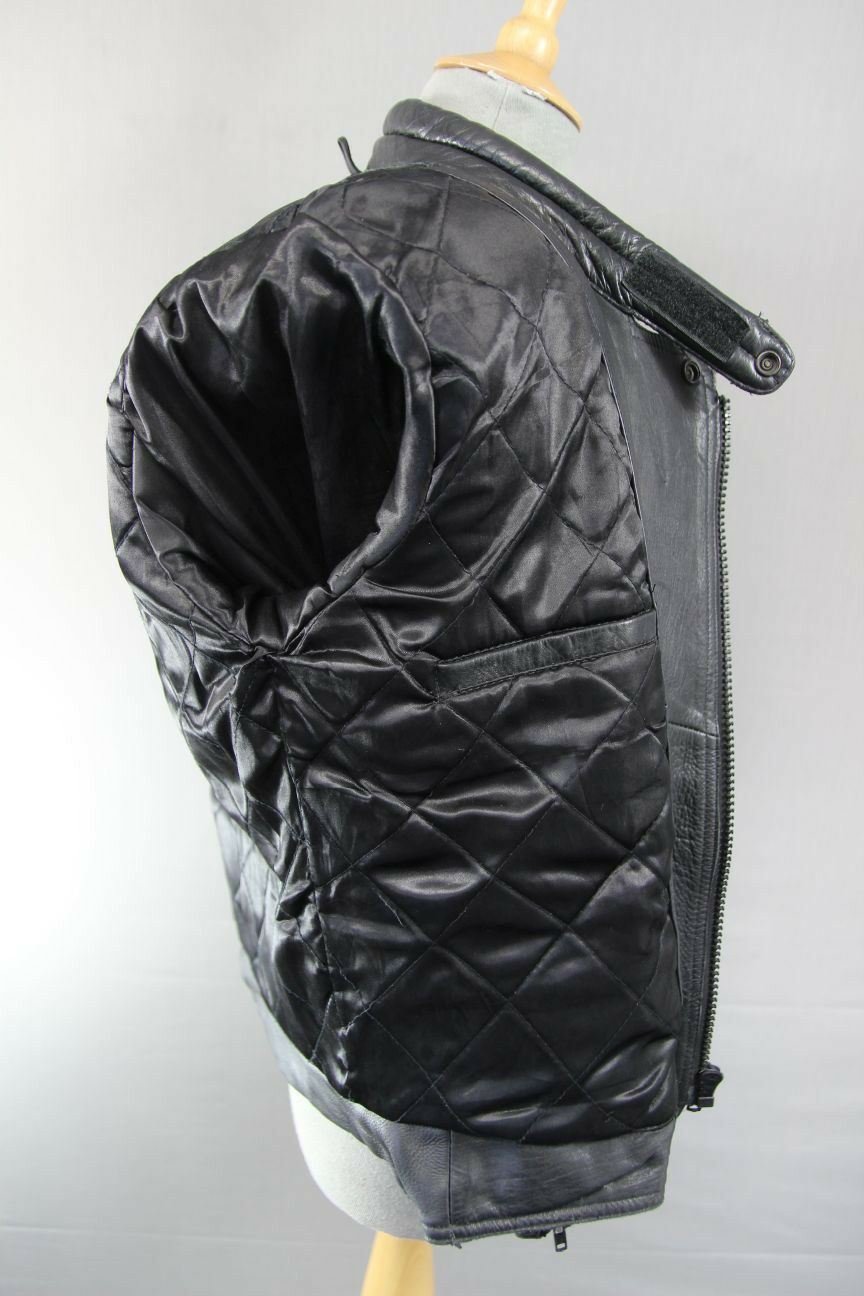 CLASSIC MDK BLACK LEATHER BIKER JACKET 36 INCH