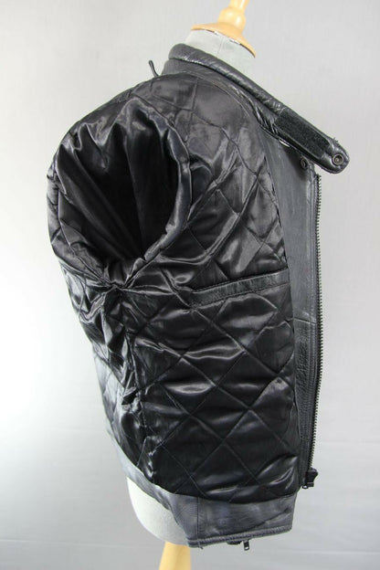 CLASSIC MDK BLACK LEATHER BIKER JACKET 36 INCH