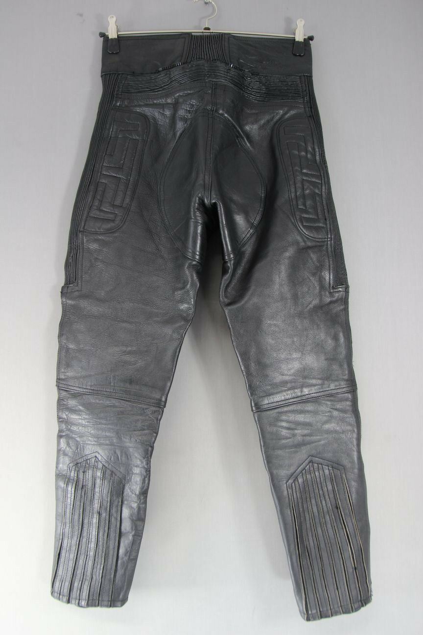 AKITO T FORCE PLUS BLACK LEATHER BIKER TROUSERS-WAIST 30 INCH/INSIDE LEG 27 INCH