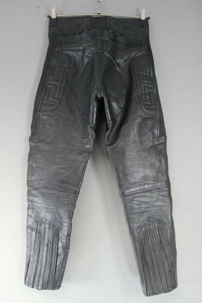 AKITO T FORCE PLUS BLACK LEATHER BIKER TROUSERS-WAIST 30 INCH/INSIDE LEG 27 INCH