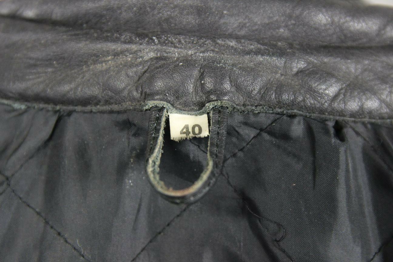 BLACK & BLUE RACING/SPORTS LEATHER BIKER JACKET WITH REMOVABLE ARMOUR 38 INCH