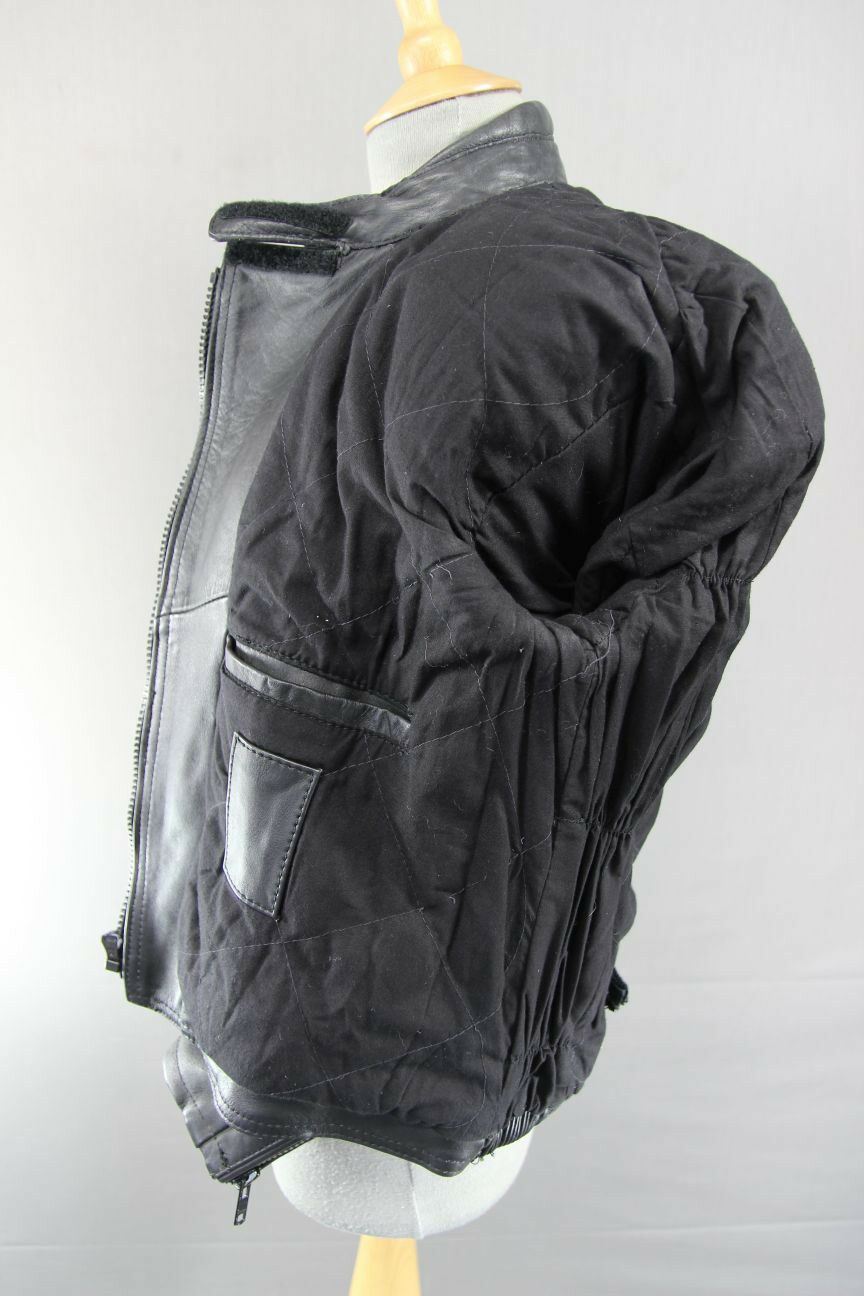 BRITISH MADE BIKER'S PARADISE BLACK COWHIDE LEATHER CE BIKER JACKET SIZE 14