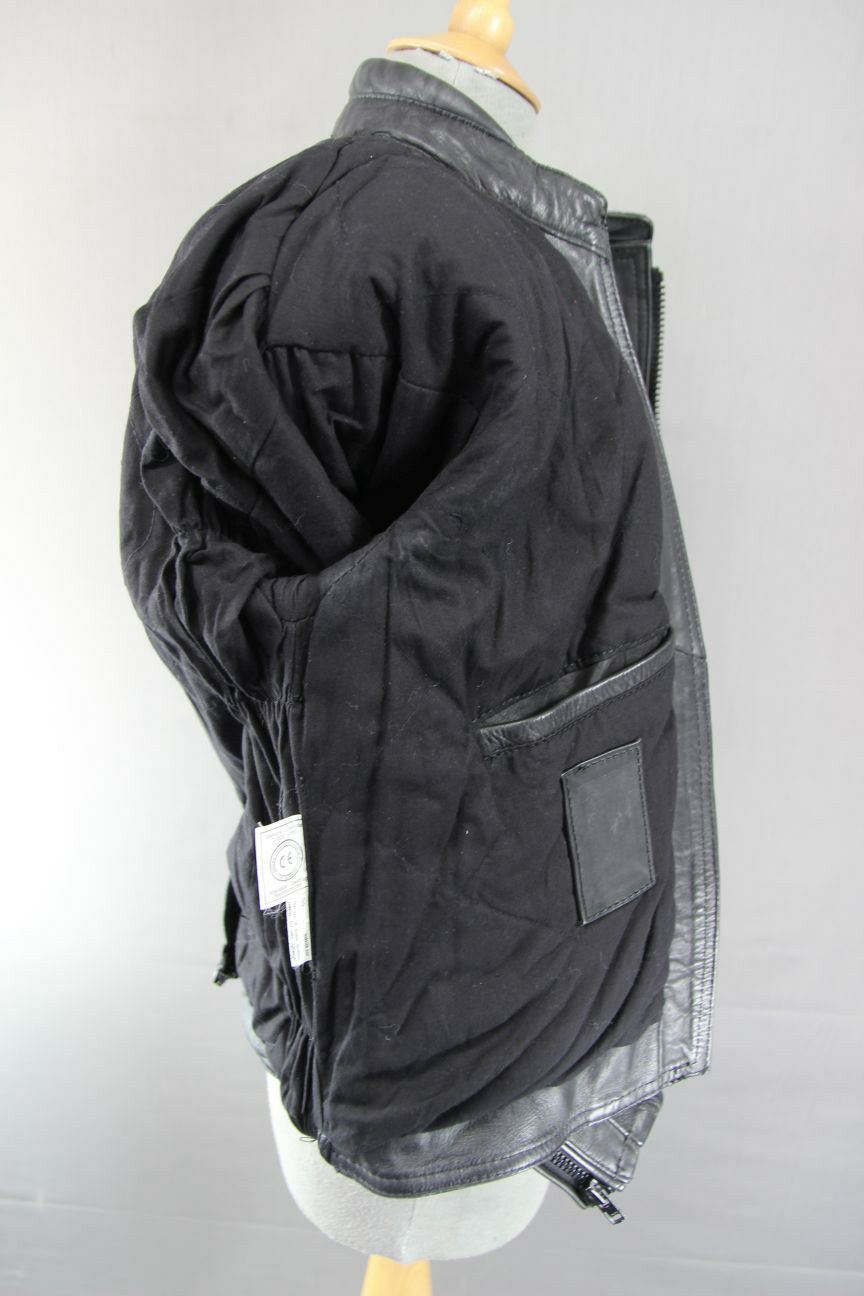 BRITISH MADE BIKER'S PARADISE BLACK COWHIDE LEATHER CE BIKER JACKET SIZE 14