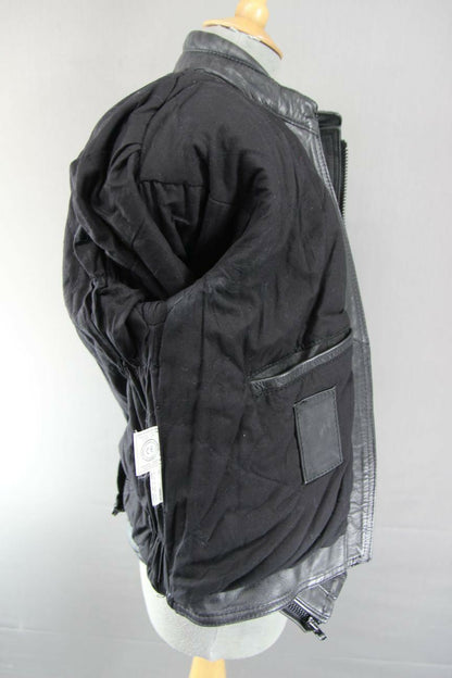 BRITISH MADE BIKER'S PARADISE BLACK COWHIDE LEATHER CE BIKER JACKET SIZE 14