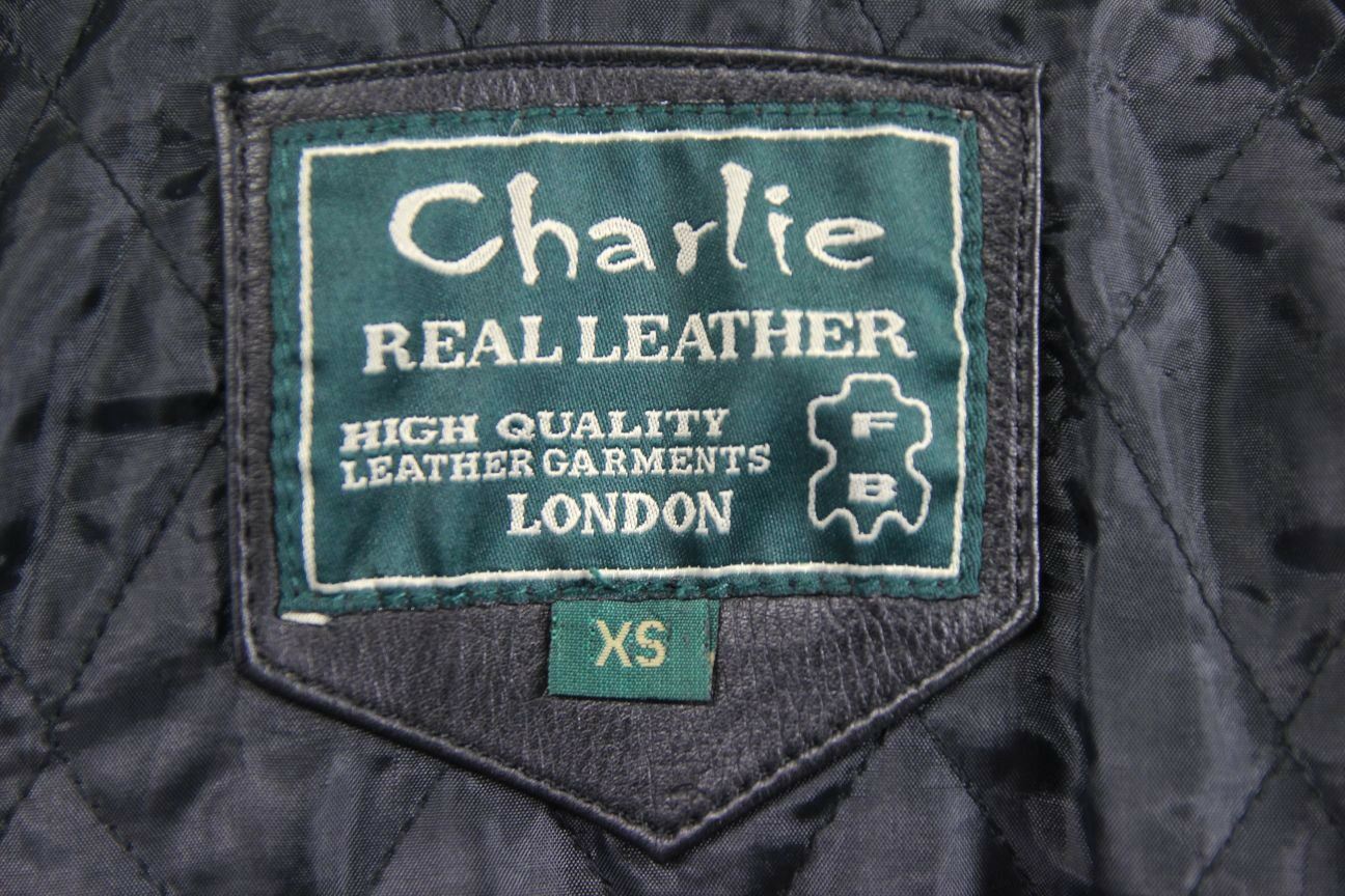 CLASSIC 'CHARLIE' BLACK LEATHER BIKER JACKET 36 INCHES/EXTRA SMALL