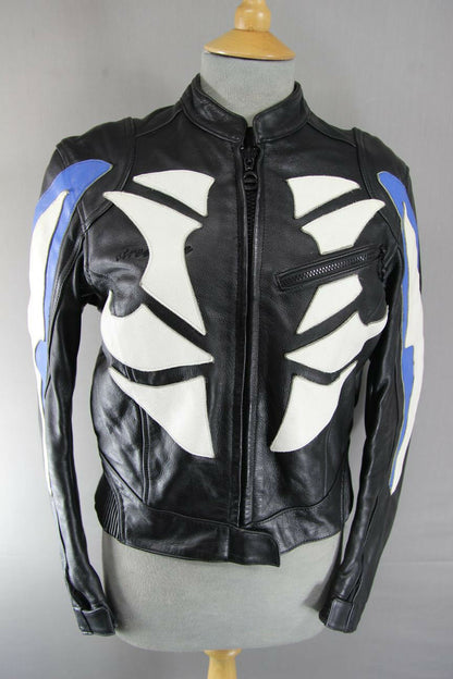HEIN GERICKE STREETLINE LEATHER BIKER JACKET WITH CE HIPROTEC PROTECTORS 38 INCH