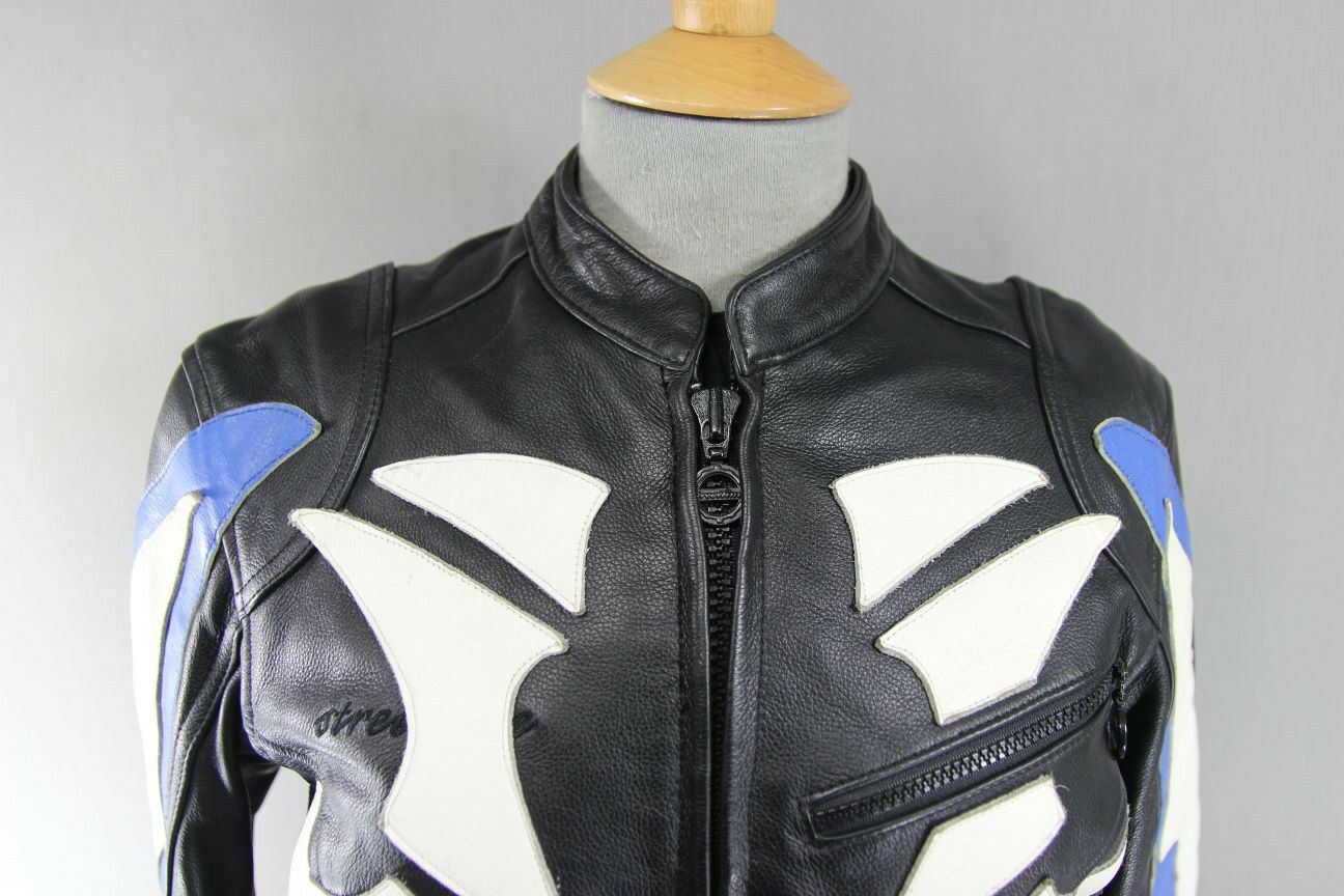 HEIN GERICKE STREETLINE LEATHER BIKER JACKET WITH CE HIPROTEC PROTECTORS 38 INCH