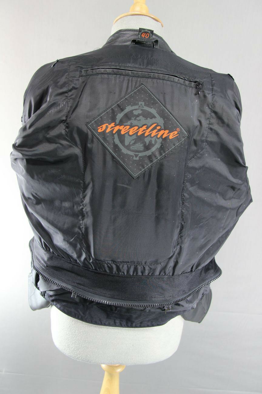 HEIN GERICKE STREETLINE LEATHER BIKER JACKET WITH CE HIPROTEC PROTECTORS 38 INCH