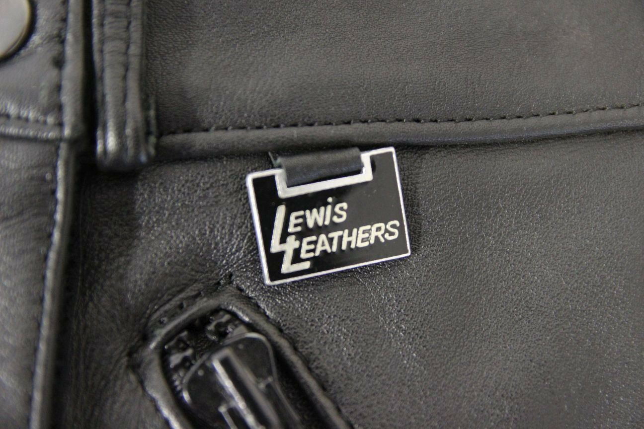 LEWIS LEATHERS BLACK BIKER TROUSERS SIZE 10 - WAIST 28 INCH/INSIDE LEG 28 INCH