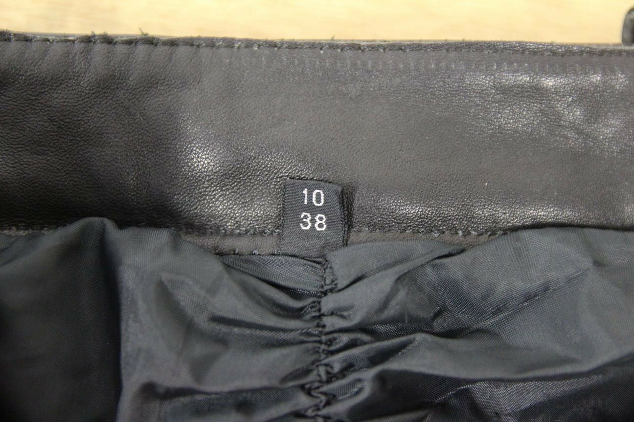 LEWIS LEATHERS BLACK BIKER TROUSERS SIZE 10 - WAIST 28 INCH/INSIDE LEG 28 INCH