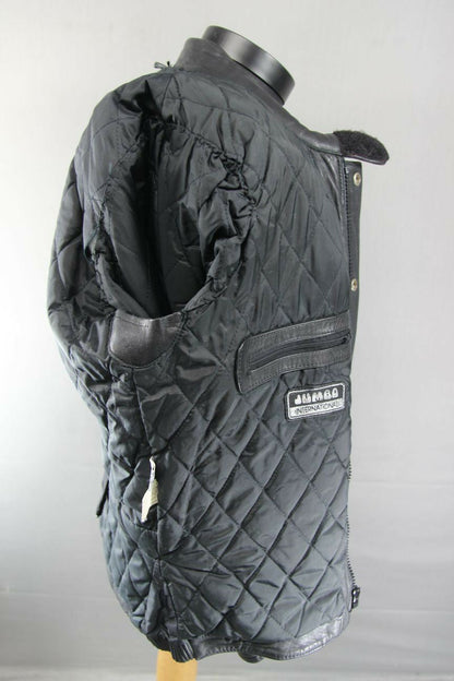CLASSIC JUMBO INTERNATIONAL BLACK LEATHER BIKER JACKET 40 INCH