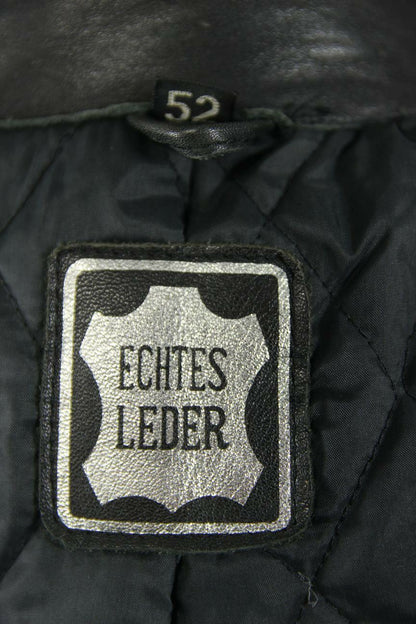 CLASSIC JUMBO INTERNATIONAL BLACK LEATHER BIKER JACKET 40 INCH