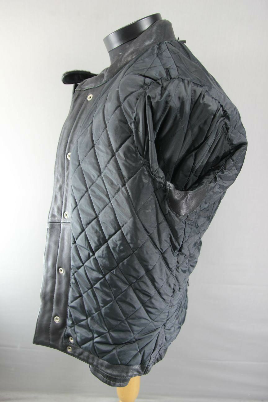 CLASSIC JUMBO INTERNATIONAL BLACK LEATHER BIKER JACKET 40 INCH